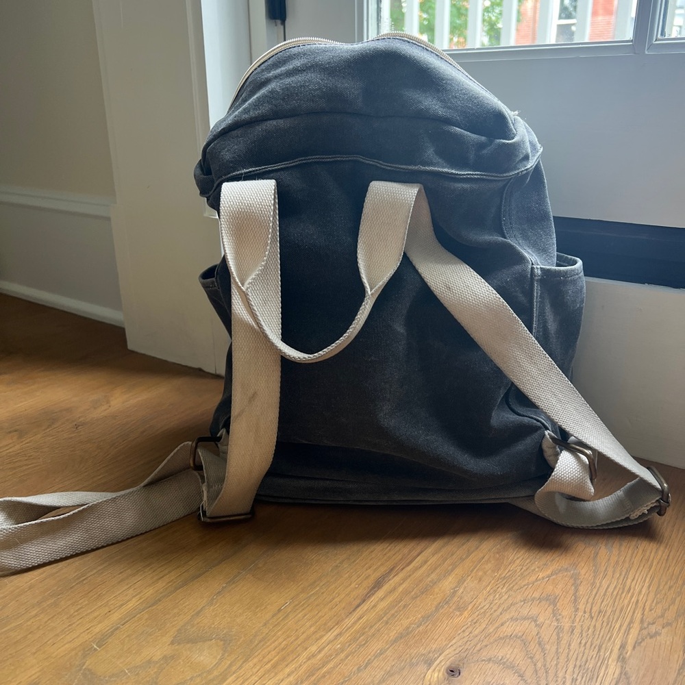 Chic charcoal Canvas Baby Backpack / baby bag